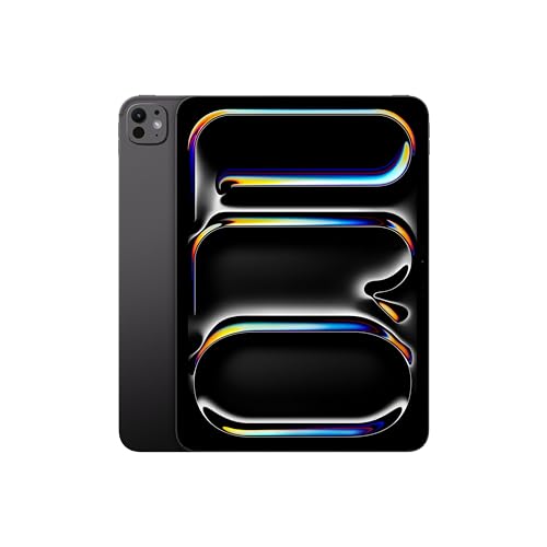 Apple 11' iPad Pro (M4): Ultra Retina XDR Display, 256 GB, 12 MP Querformat Frontkamera/12 MP Rückkamera, LiDAR Scanner, WLAN 6E, Face ID, Batterie für den ganzen Tag, Standardglas – Space Schwarz