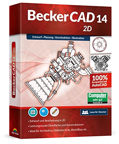 BeckerCAD 14 - 2D CAD-Software und Zeichenprogramm für Architektur, Maschinenbau, Modellbau und Elektrotechnik - 100% kompatibel mit AutoCAD